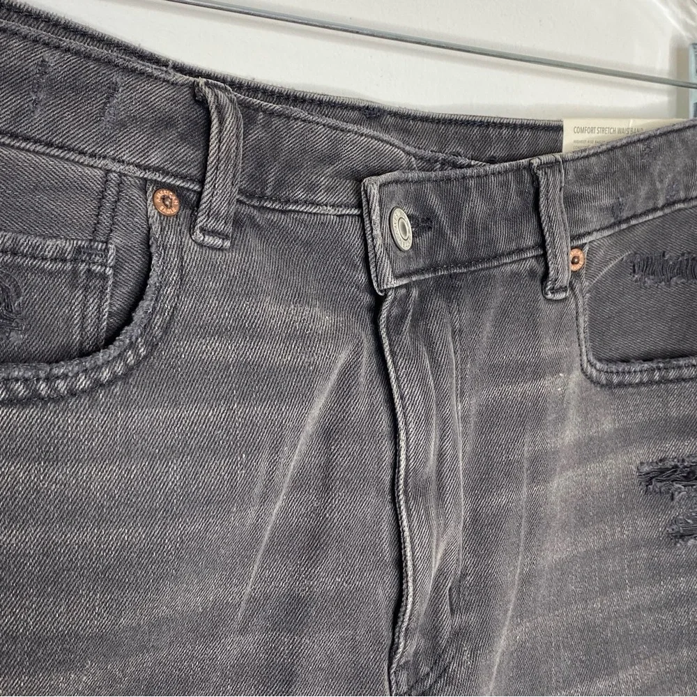 American Eagle Outfitter Grey Distressed Highest Rise Baggy Short